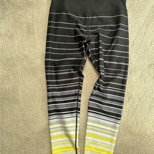 Calvin Klein Black and Yellow Striped Leggings